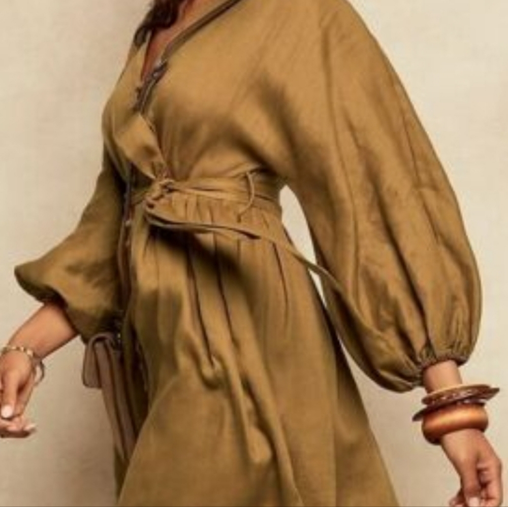 Banana Republic Linen Balloon Sleeve Dress
